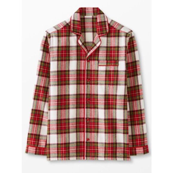 Hanna Andersson XL Adult Holiday Flannel Pajama Top red unisex - Picture 1 of 7